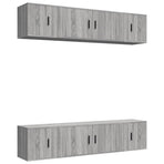 6 Piece TV Cabinet Set Grey Sonoma Engineered Wood