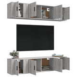 6 Piece TV Cabinet Set Grey Sonoma Engineered Wood
