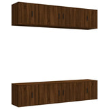 6 Piece TV Cabinet Set Brown Oak Engineered Wood