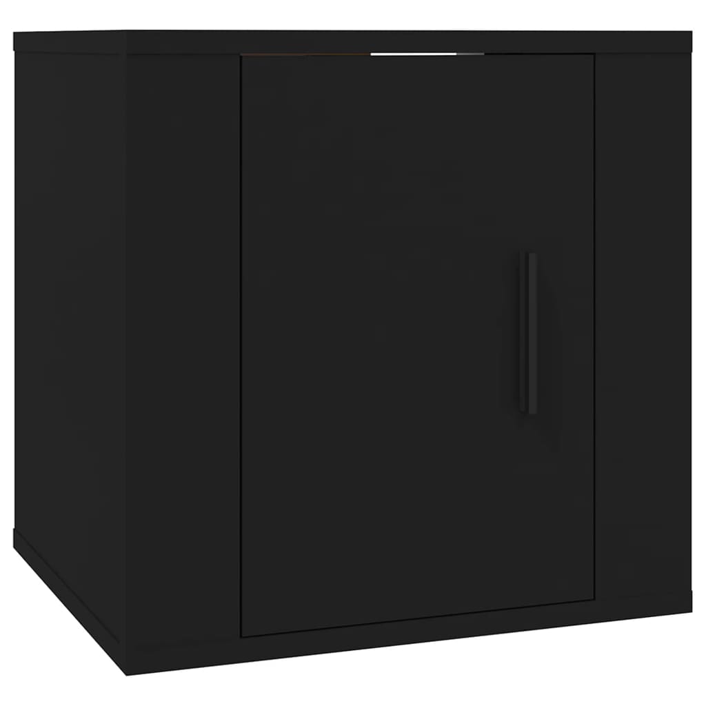 7 Piece TV Cabinet Set Black Engineered Wood