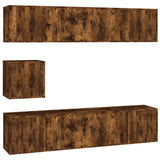 7 Piece TV Cabinet Set Smoked Oak Engineered Wood