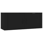 8 Piece TV Cabinet Set Black Engineered Wood