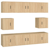 8 Piece TV Cabinet Set Sonoma Oak Engineered Wood - Front View