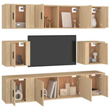 8 Piece TV Cabinet Set Sonoma Oak Engineered Wood