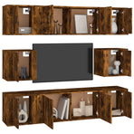 8 Piece TV Cabinet Set Smoked Oak Engineered Wood