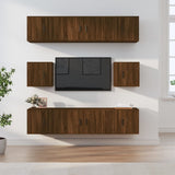8 Piece TV Cabinet Set Brown Oak Engineered Wood