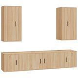 5 Piece TV Cabinet Set Sonoma Oak Engineered Wood