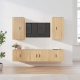 5 Piece TV Cabinet Set Sonoma Oak Engineered Wood