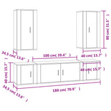 5 Piece TV Cabinet Set Concrete Grey Engineered Wood