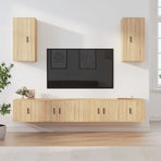 6 Piece TV Cabinet Set Sonoma Oak Engineered Wood