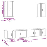 6 Piece TV Cabinet Set Brown Oak Engineered Wood