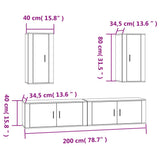 4 Piece TV Cabinet Set High Gloss White Engineered Wood - Close-Up Angle
