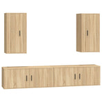 4 Piece TV Cabinet Set Sonoma Oak Engineered Wood