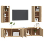 4 Piece TV Cabinet Set Sonoma Oak Engineered Wood