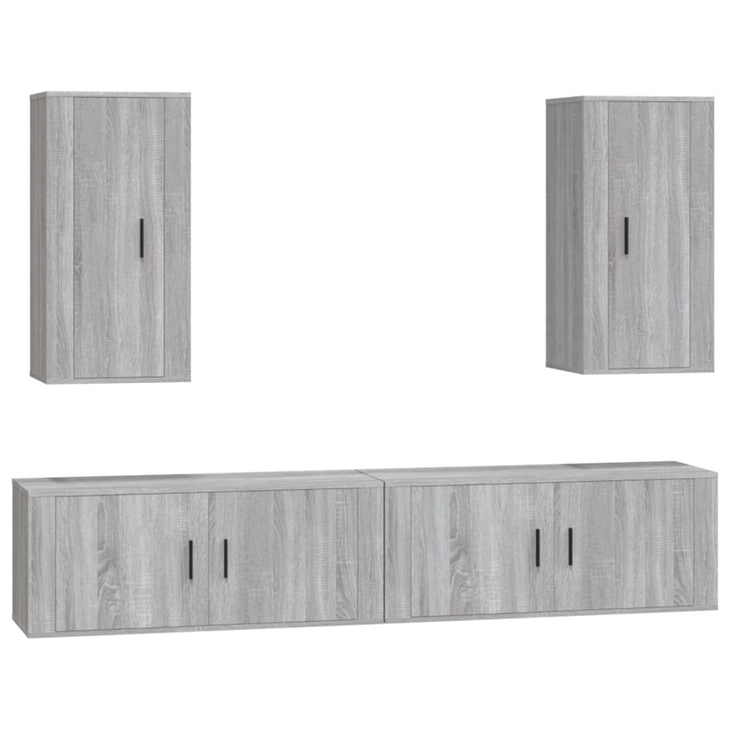 4 Piece TV Cabinet Set Grey Sonoma Engineered Wood