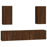 4 Piece TV Cabinet Set Brown Oak Engineered Wood