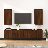 4 Piece TV Cabinet Set Brown Oak Engineered Wood