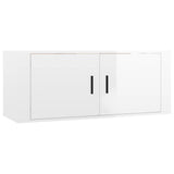 8 Piece TV Cabinet Set High Gloss White Engineered Wood - Top-Down View