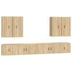 8 Piece TV Cabinet Set Sonoma Oak Engineered Wood