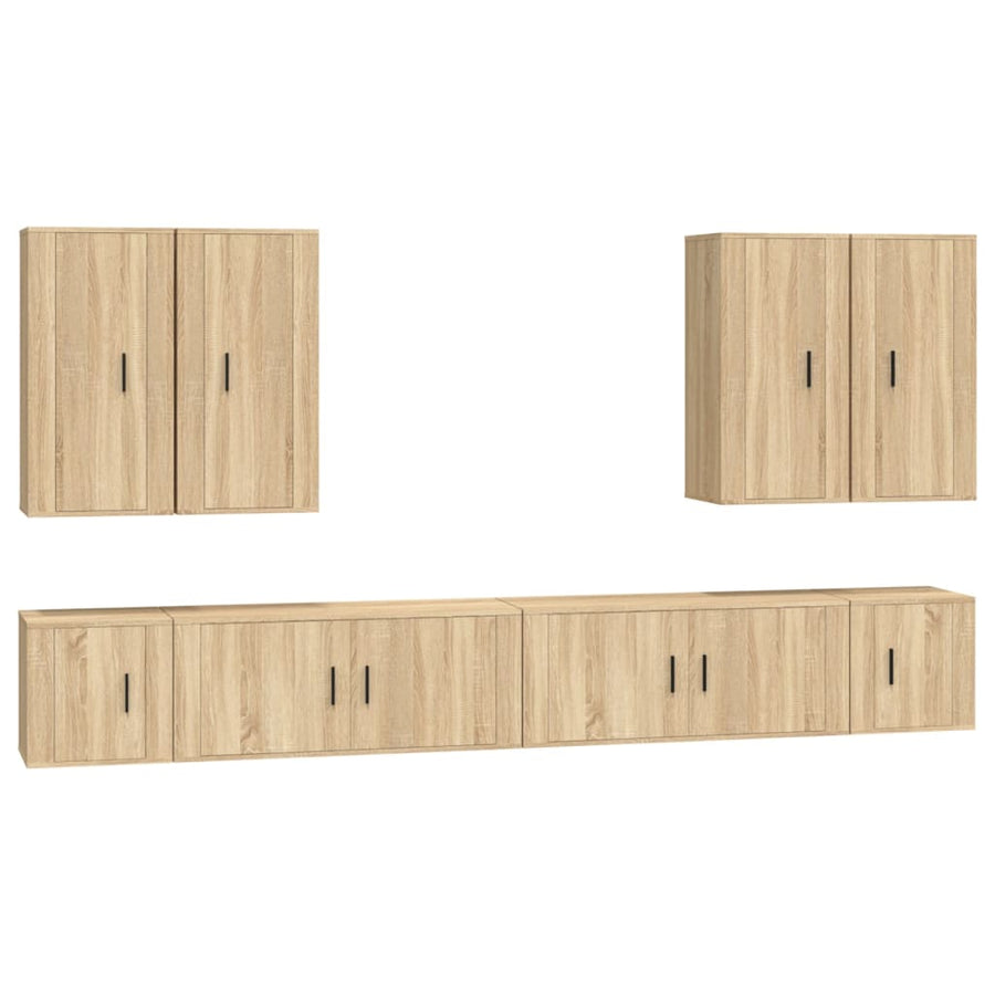 8 Piece TV Cabinet Set Sonoma Oak Engineered Wood