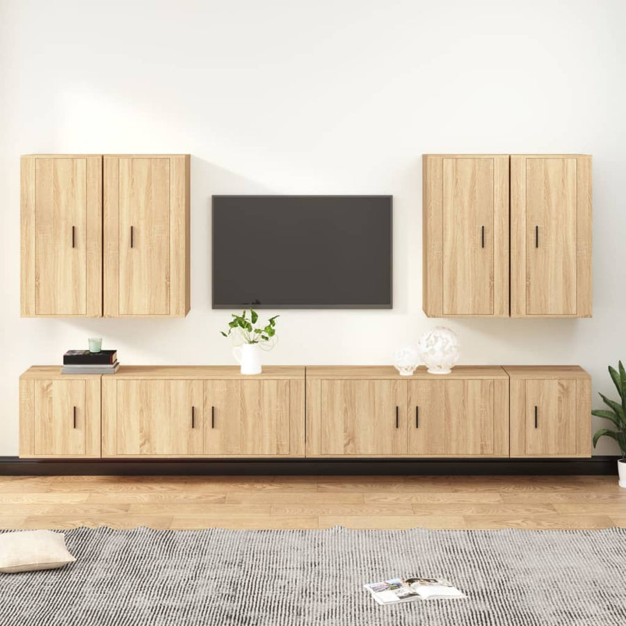 8 Piece TV Cabinet Set Sonoma Oak Engineered Wood