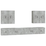 8 Piece TV Cabinet Set Concrete Grey Engineered Wood