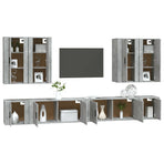 8 Piece TV Cabinet Set Concrete Grey Engineered Wood