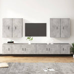 8 Piece TV Cabinet Set Concrete Grey Engineered Wood