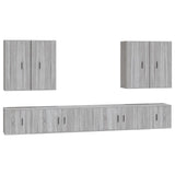 8 Piece TV Cabinet Set Grey Sonoma Engineered Wood - Front View