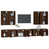 8 Piece TV Cabinet Set Brown Oak Engineered Wood - Side View