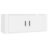 6 Piece TV Cabinet Set White Engineered Wood - Top-Down View