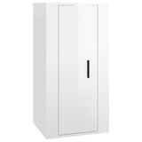 6 Piece TV Cabinet Set High Gloss White Engineered Wood - 45-Degree Angle
