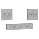 6 Piece TV Cabinet Set Concrete Grey Engineered Wood