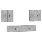 6 Piece TV Cabinet Set Concrete Grey Engineered Wood