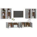 6 Piece TV Cabinet Set Concrete Grey Engineered Wood