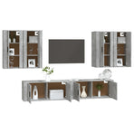 6 Piece TV Cabinet Set Concrete Grey Engineered Wood