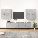 6 Piece TV Cabinet Set Concrete Grey Engineered Wood