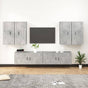 6 Piece TV Cabinet Set Concrete Grey Engineered Wood