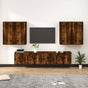 6 Piece TV Cabinet Set Smoked Oak Engineered Wood