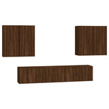 6 Piece TV Cabinet Set Brown Oak Engineered Wood