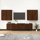 6 Piece TV Cabinet Set Brown Oak Engineered Wood