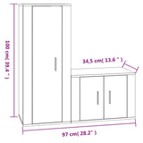 2 Piece TV Cabinet Set Sonoma Oak Engineered Wood - Close-Up Angle
