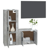 2 Piece TV Cabinet Set Concrete Grey Engineered Wood