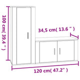 2 Piece TV Cabinet Set High Gloss White Engineered Wood - Close-Up Angle
