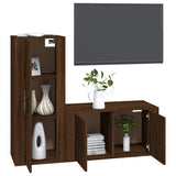 2 Piece TV Cabinet Set Brown Oak Engineered Wood