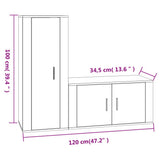 2 Piece TV Cabinet Set Brown Oak Engineered Wood