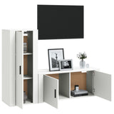 2 Piece TV Cabinet Set White Engineered Wood - Side View