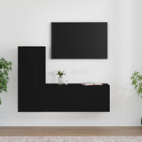 2 Piece TV Cabinet Set Black Engineered Wood