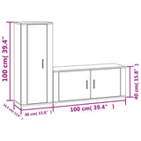 2 Piece TV Cabinet Set Sonoma Oak Engineered Wood