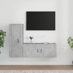 2 Piece TV Cabinet Set Concrete Grey Engineered Wood